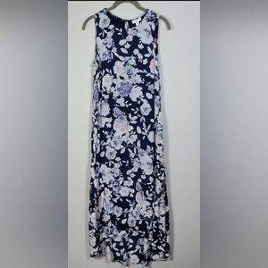 J Jill Floral Maxi Dress Size S Cottagecore Rayon Flowy Romantic Modest 90s